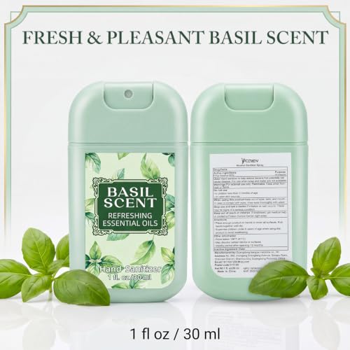Image of 12 Pack Mist Hand Sanitizer Spray Keychain Cute Mini Hand Sanitizer Travel Size Bulk 1oz Scent Moisturizing Back to School Teacher Gift Classroom Variety Pack for Gym Purse Backpack(Green,Basil)