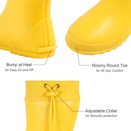 Asgard Women's Mid Calf Rain Boots Collar Gardening Boots Ultra Lightweight Portable Garden Shoes 6