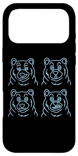 �ʔ����N�}�̊� - 4�C�̃N�}�̊�̃A�E�g���C���O���t�B�b�N �X�}�z�P�[�X iPhone 17 Pro Max �p
