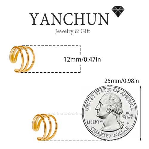 Image of Ear Cuffs Non Piercing 14K Gold Plated Ear Cuff Earrings for Women Trendy Clip on Cartilage Earring Stacks Non Pierced Adjustable Fake Earrings Set Jewelry Christmas Gift 2026 Stocking Stuffers