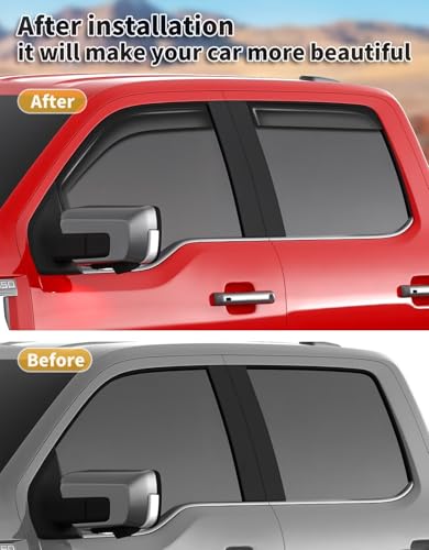 Image of Window Rain Guards for Ford F150 2015-2020 SuperCrew & F250-F550 2017-2026