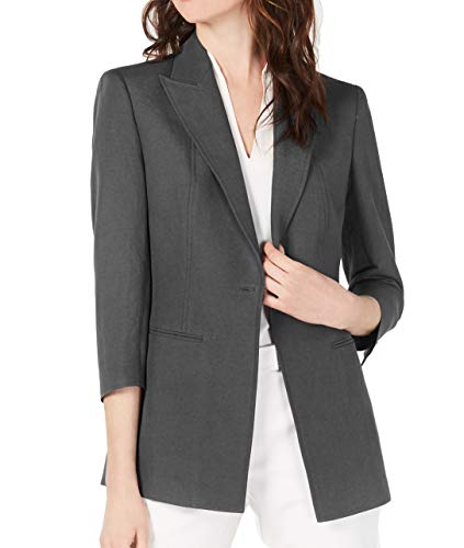 Anne Klein Womens Suit Seperates Blazer Notch-Lapel Gray 14