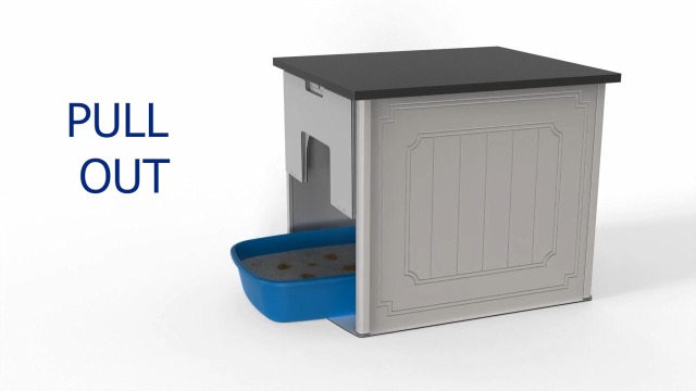 Palram Pets Charlie Cat Litter Box Furniture Hidden, Pet House Enclosure, Enclosed Cat Cabinet, Magnetic Door Latch… - Image 8