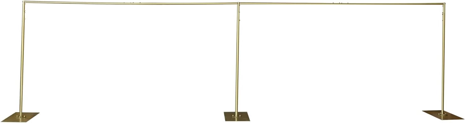 10x20ft Backdrop Stand Pipe Kit, Heavy Duty Adjustable Curtain Frame Professional Background Support Telescopic Wall Shelf Photo Stand Kits for Wedding Party Celebration Photography,Gold