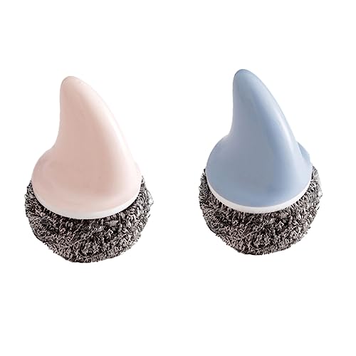 Healeved 2pcs Kitchen Pan Cleaning Brush Dish Scrubber Brush Steel Cleaning Brush for Kitchen Utensils
