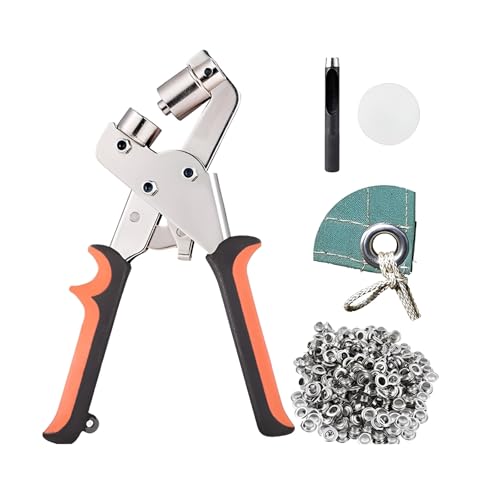 [koulaya]【多機能アイレットプライヤー】高耐久 鉄合金電鍍 ステンレス刃 機械設備/工業用 業務用打孔工具 携帯便利 DIY工具 広告布用 効率アップ作業 10.5mm オレンジブラック