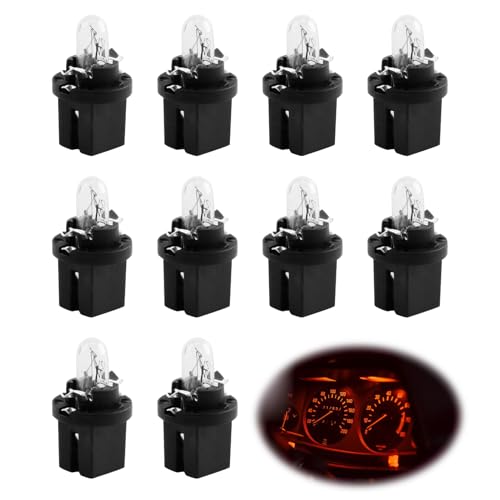 BIVOFU 10 PCS DC 12V 2W T5 Ampoule Tableau de Bord Jaune Clair, Ampoules LED T5 pour Tableau de Bord, Ampoules Jaune Clair pour Voiture, Éclairage Intérieur...