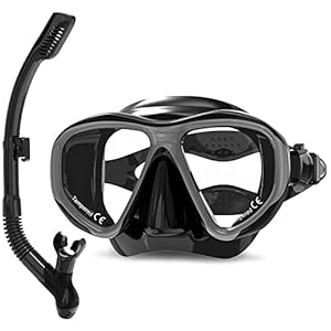Findway Gafas Buceo Adulto, Vidrio Templado Máscaras de Buceo y Dry Máscara Snorkel para Mujer Hombre, Anti-Fugas Anti UV