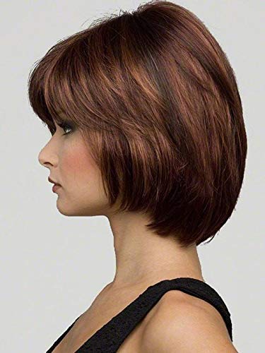 Miniatura 4 de Haley peluca  Envy pelucas 7.5 pulgadas longitud silueta estilo Bob Kanekalon sintético monofilamento parte superior recta ligero natural Peluca