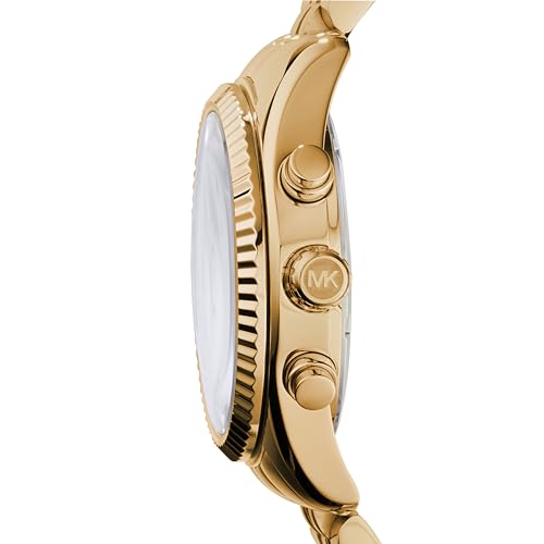 Image of Michael Kors Stainless Steel Lexington Analog Gold Dial Women's Watch
