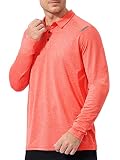 marami Mens Polo Long Sleeve - UPF Quick Dry Fishing Running Tennis Outdoor Classic Collared Golf Sh