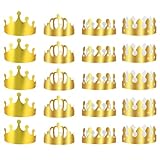 Gold Paper Crowns, 20 PCS 4 Type Golden King Crown Paper Crowns for Adults Foldable...