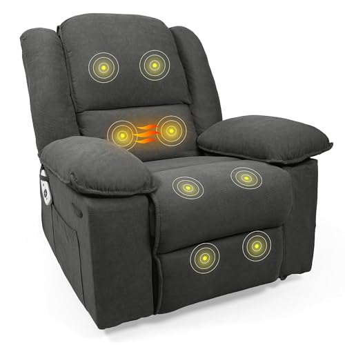 Sillón reclinable eléctrico tela suave blanco miniatura 3
