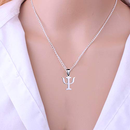 Psi Symbol Necklace, Stainless Steel Psychology Psychiatry Psi Symbol Pendant for Psychology Student Graduate Medical Sign Jewelry (Silver)…4