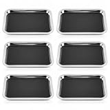 6 Pack Stainless Steel Dissection Trays with Black Wax, Reusable Wax Dissection Pans for Biology and Classroom...