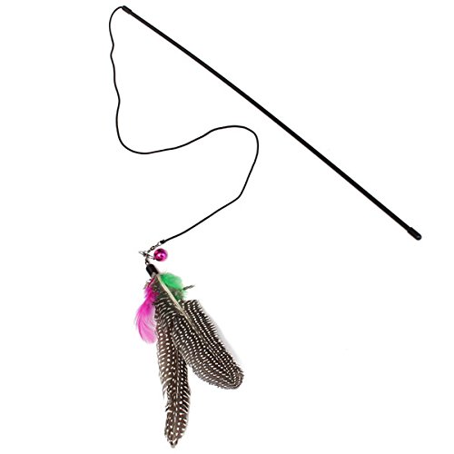 Itplus Kitten Pet Toy Interactive Chaser Training Rod Cat Catcher Feather Wand Fishing Pole Teaser With Two Feather Refill Replacement (Style 1) #TOP4