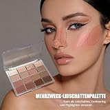Paleta cieni do powiek, 16 kolorów, brązowa, intensywne pigmenty, matowe i opalizujące wykończenie, długotrwały wodoodporny, zestaw do makijażu smokey eyes z pędzlem