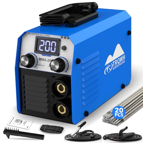 TRQWH 200A Mini Welding Machine 220V Stick Welder ARC Welder Machine IGBT Inverter Mini MMA Welder Tig/Mig Portable Welding Machine with Hot Start Arc Force Anti-Stick for Beginners and Professionals