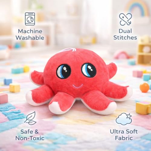 Image of Octopus Plush, Stuffed Animal, Plush Toy, Gifts for Kids 23 CM Blue & Pink
