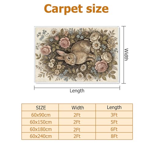 Tapis de couloir esthétique au design rustique et rose - 3
