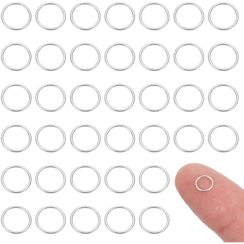 AHANDMAKER 50pcs 925 Sterling Silver Closed Jump Rings, Soldered Platinum O Loop Round Rings Connectors Cover