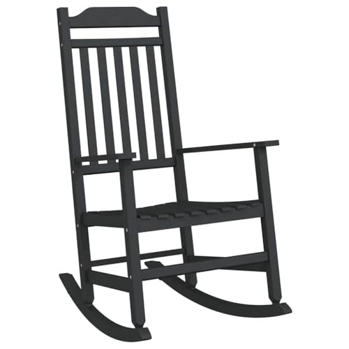 vidaXL Mecedora Negro 84 x 65 x 114 cm Resina