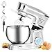 Robot kuchenny Scheffler 2000 W, robot kuchenny XL, maszyna do ciasta, 6 prędkości, 8 innych akcesoriów, w zestawie hak do ciasta, mieszadło płaskie, trzepaczka (6 l, srebrny)