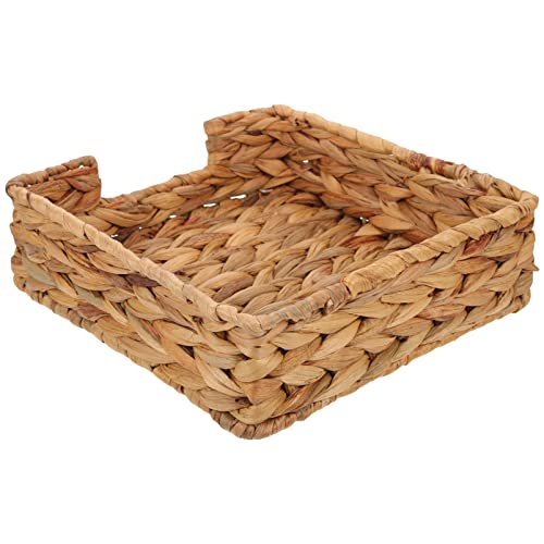 BESTonZON Servilleteros De Jacinto De Agua Cestas De Mimbre para Servilletas Soporte De Papel Tisú Bandeja De Servilletas De Toalla De Ratán para Invitados para Cocina Y Baño