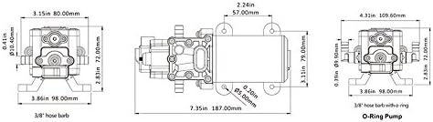 Dimensional drawing of the Seaflo Series 22 Diaphragm Pump