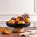 LAVAUK Mango Wood fruit bowl, Decorative black bowl with natural finish pedestal | 12