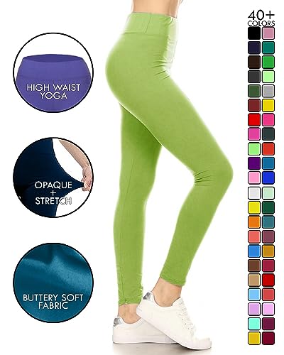 Image of Leggings Depot High Waisted Leggings for Women Buttery Smooth & Soft Women's Solid Yoga - Reg, Plus, 1X3X, 3X5X