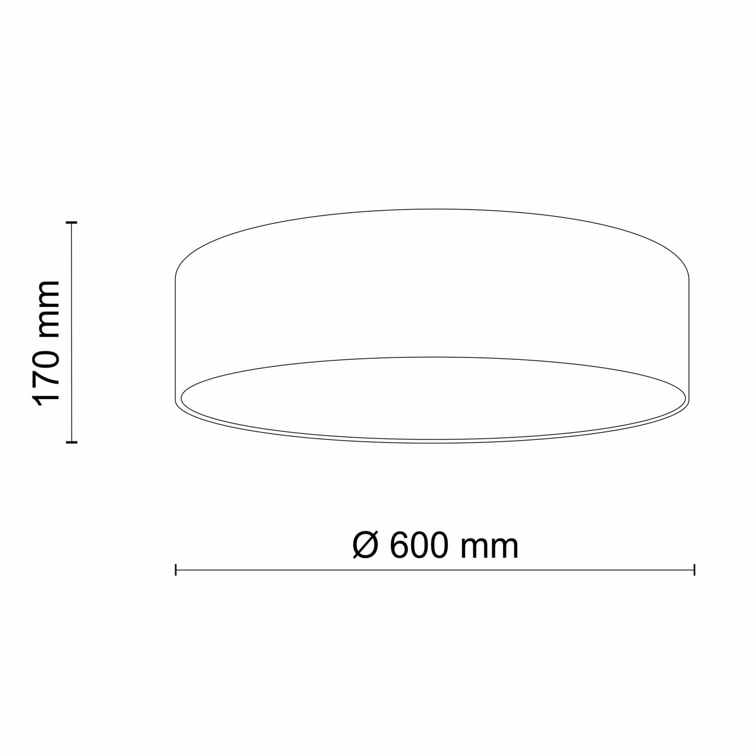 Licht-Erlebnisse Deckenlampe rund flach Ø 60 cm Grau blendarm Stoffschirm 4x E27 Deckenleuchte Schlafzimmer Wohnzimmer