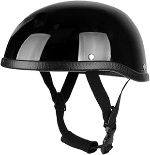 Estilo retrô,Estilo Retro Meio Capacete de Motocicleta ABS + Algodão Plástico Cap- Preto Brilhante para Motociclista Motociclista Ridder (Tamanho Único) Lavável Universal