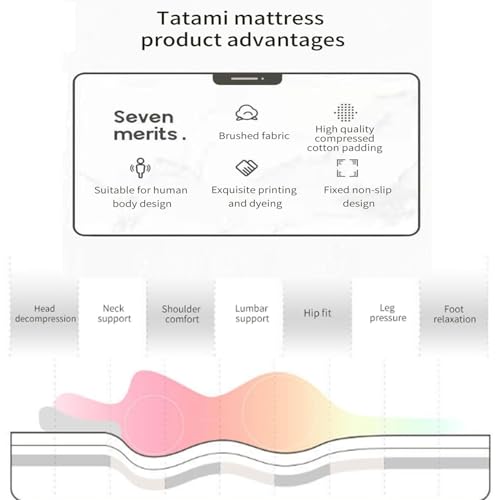 Futon japonais double antidérapant : tapis de sol doux et matelassé