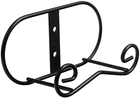 HCHLQLZ (2 piece) Black Metal wall Mount Display Easel Horizontal Plate Rack Plate Hanger Vertical Plate Stand Holders Picture frame Stand for Wall-Medium
