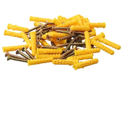 Eawfgtuw Kit de 40 vis d'ancrage M6 x 40 mm en acier inoxydable pour montage de cloison sèche avec pointes cruciformes et placage zinc