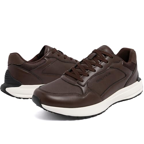 Image of Nautica Men's Lace-Up Sneakers - Casual, Stylish, and Comfortable for Walking