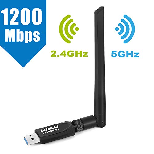 WiFi Adapter 1200Mbps, Whew USB Wireless Adapter Dual Band 2.4GHz/5GHz Channel, WiFi Network