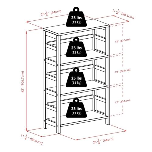 Winsome Wood Capri Wood 3 Section Storage Shelf with 6 Black Fabric Foldable Baskets by Winsome - Image 6