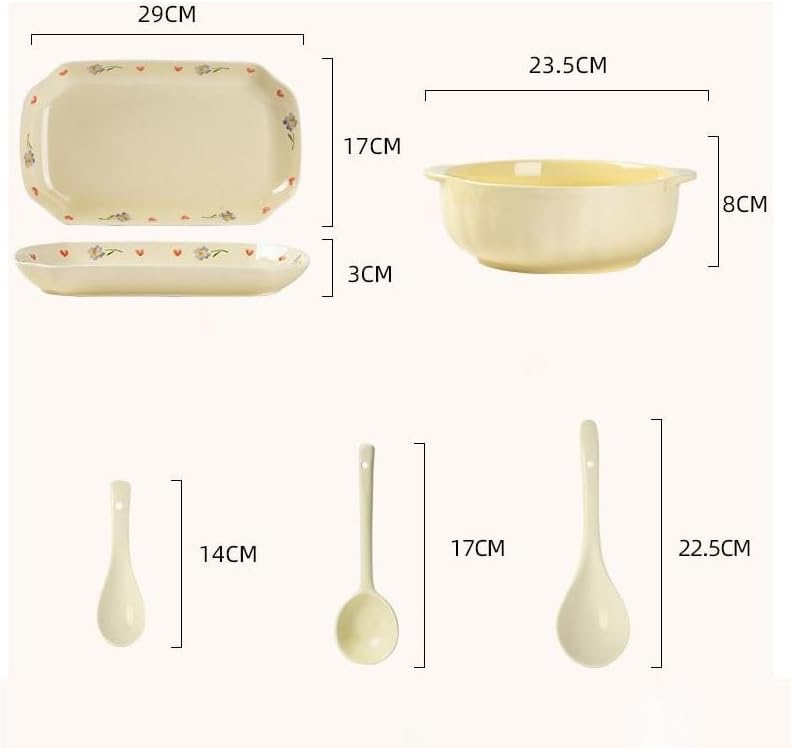Pattern Ceramic Tableware Plates Chopsticks Housewarming Cream Wedding Gift Set Restaurant