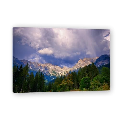 Tableau lac de montagne impression sur toile decoration murale paysage 30x45cm