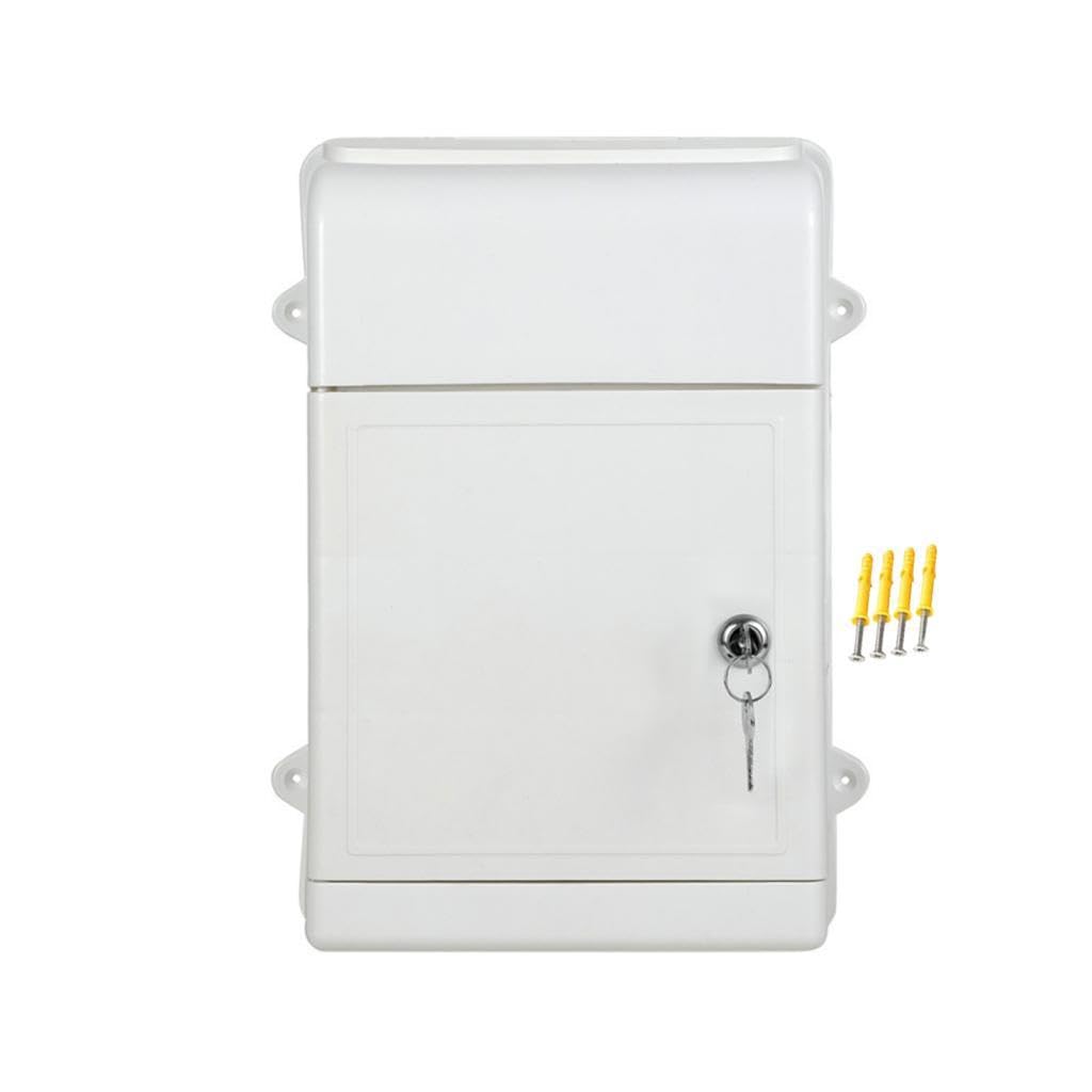 LR Decor E-Shop Wall Mount Mailbox Back Hollow Locking Mailbox for Outdoor Outside White-image-8