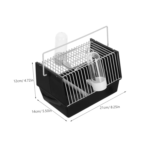 iplusmile Metal Bird Carrier Travel Cage Portable Black 21x12x14cm