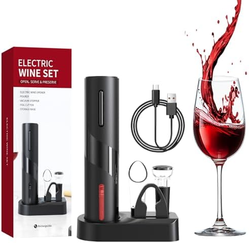 Apribottiglie Vino Elettrico 6 in 1, Apribottiglie Elettrico Prof...