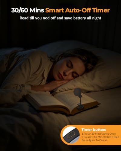 Book Light for Night Reading in Bed: Rechargeable Clip On Reading Light - image 7