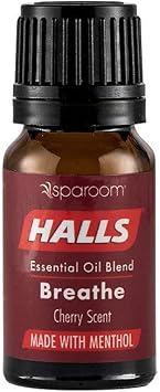 Halls Breathe Essential Oil Blend Cherry Menthol Essential Oil for Sweet, Inviting Aroma, Menthol Oil with Cherry Fragrance for Diffuser, Comforting Aromatherapy for a Relaxed Mood, 10mL
