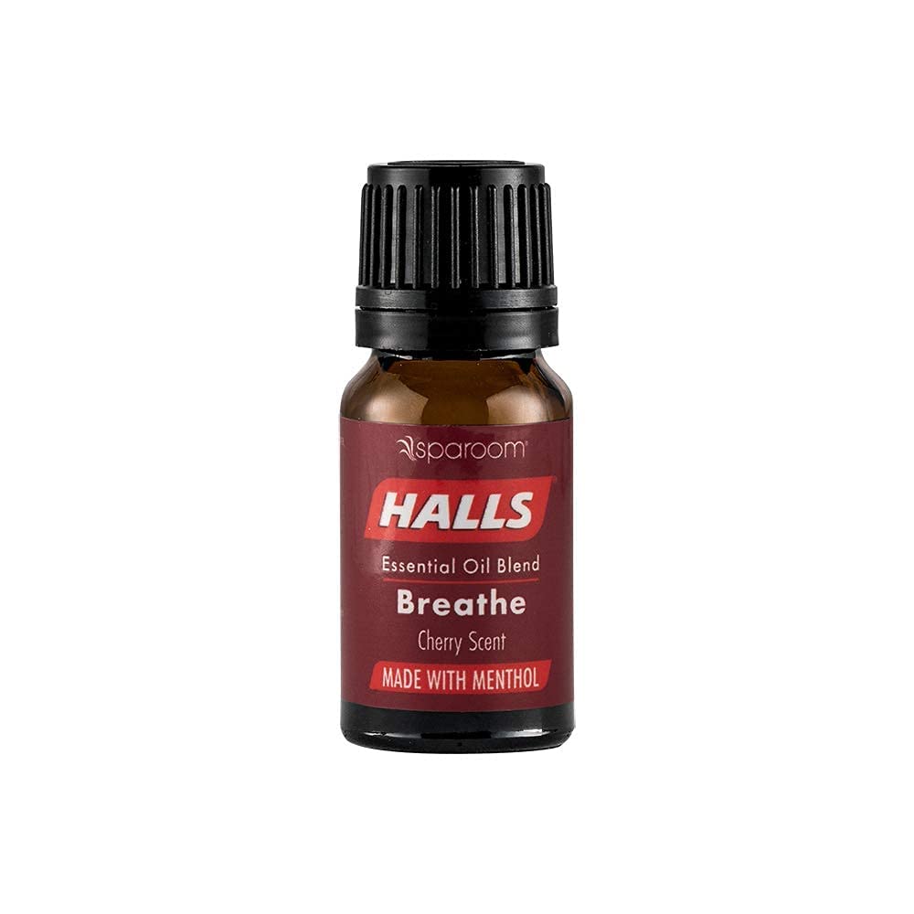 Halls Breathe Essential Oil Blend Cherry – Menthol Essential Oil for Sweet, Inviting Aroma, Menthol Oil with Cherry Fragrance for Diffuser, Comforting Aromatherapy for a Relaxed Mood, 10mL