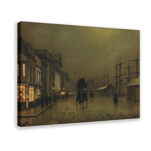 Tableau Grimshaw The Docks at Liverpool impression toile avec cadre à suspendre 61x91 cm