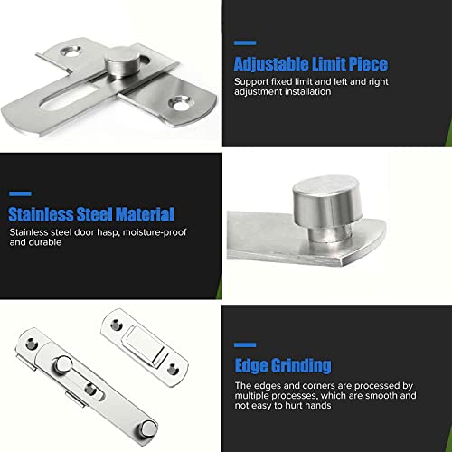 Litensh Sliding Barn Door Lock, Stainless Steel Gate Latch Flip Slide Latch Hardware - Image 4