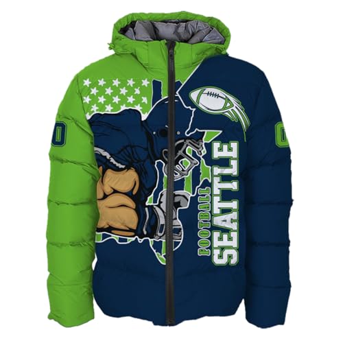 Seattle Men Football Custom Puffer Coat Add Any Name Number Lightweight Water-Resistant Winter Windproof Zipper Down Jacket S-5XL Seattle Men Football Custom Puffer Coat Add Any Name Number Lightweight Water-Resistant Winter Windproof Zipper Down Jacket S-5XL